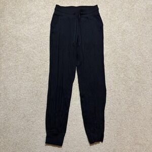 Lululemon Jogger Pants Womens 4 Black Lightweight Tapered Drawstring Yoga Lounge